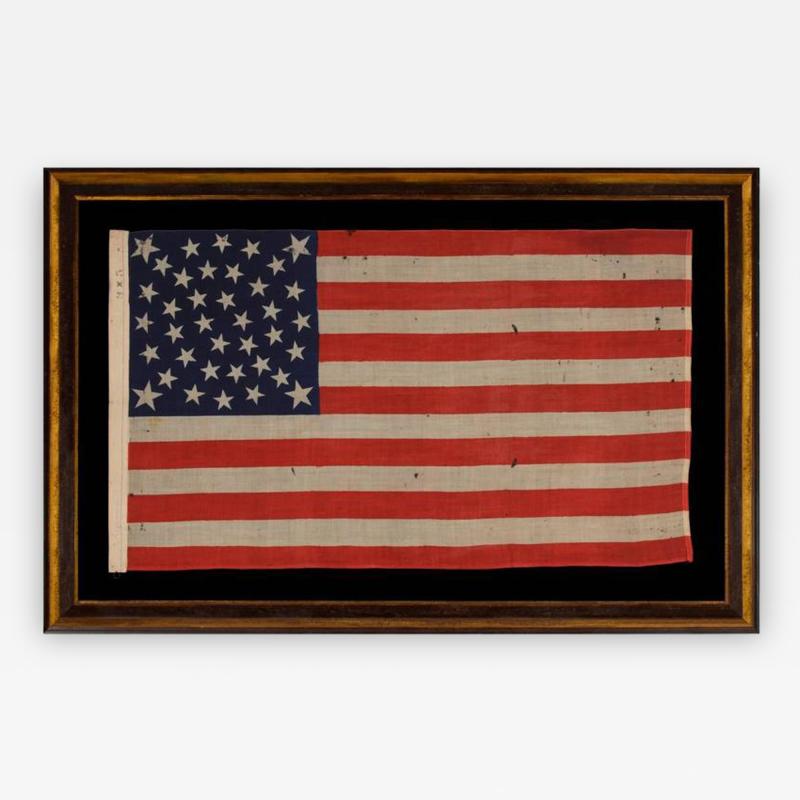 38 Stars on an Extraordinary Antique Flag Made for the 1876 Centennial Expo