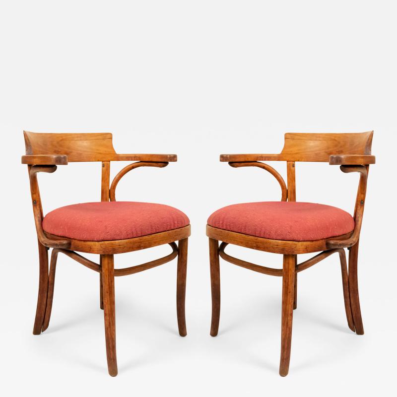 4 Bentwood Pine and Poplar Captains Chairs