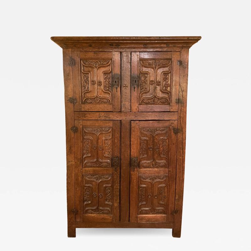 4 Doors Cupboard Or Wardrobe Gothic Period In Oak 15 Century