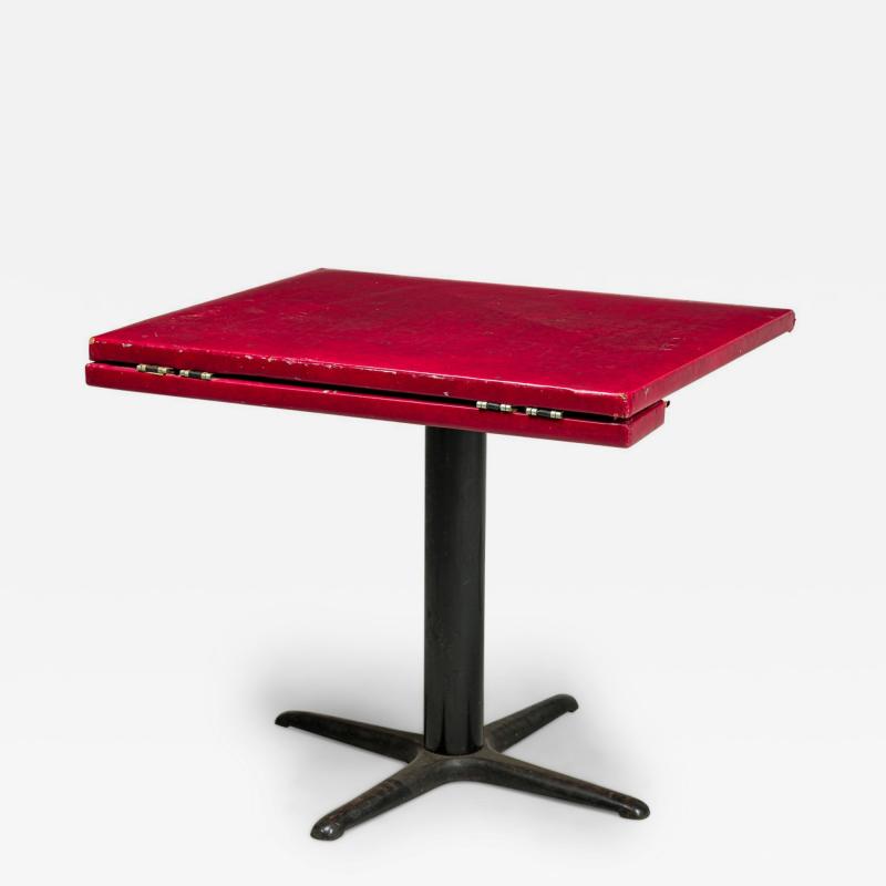 4 Mid Century Red Square Cafe Table