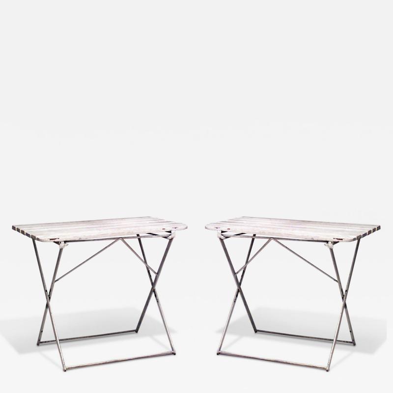 4 Outdoor French Iron Folding Caf Tables