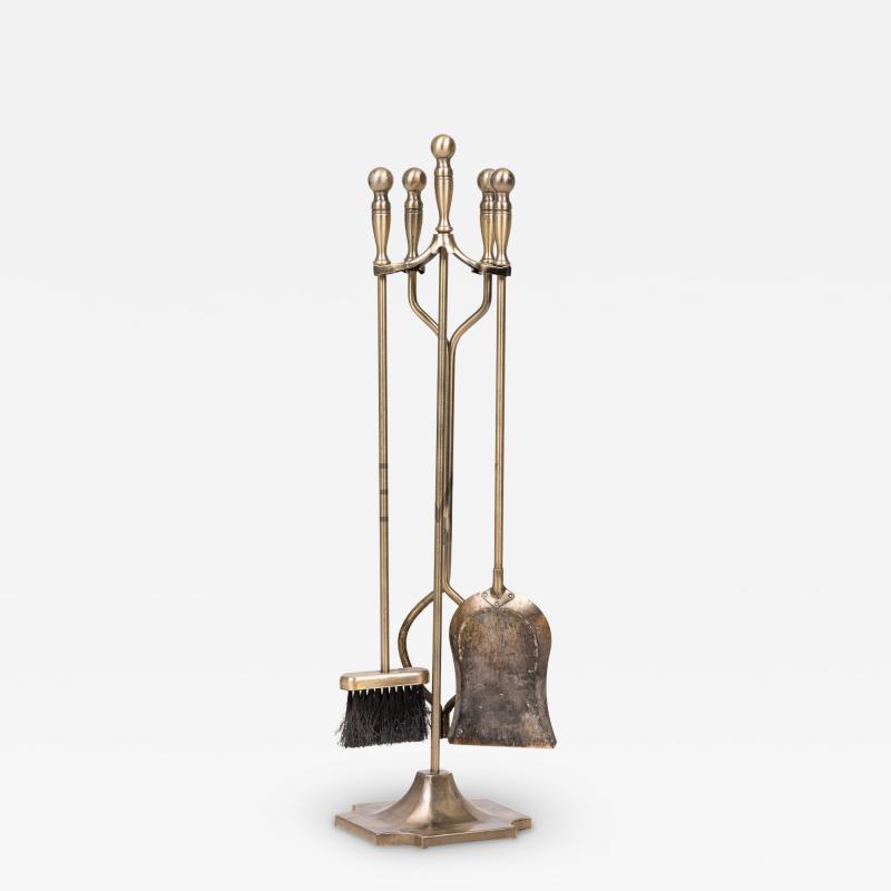4 Piece Contemporary Set of Metal Fire Tools