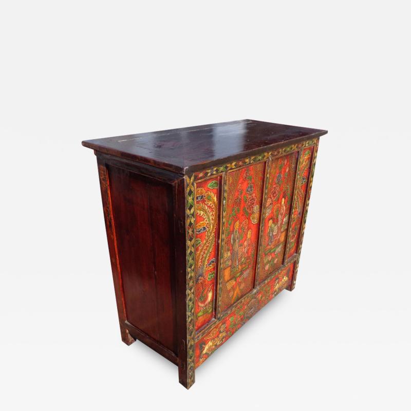 40 19th Century Qing Gansu Painted Cabinet