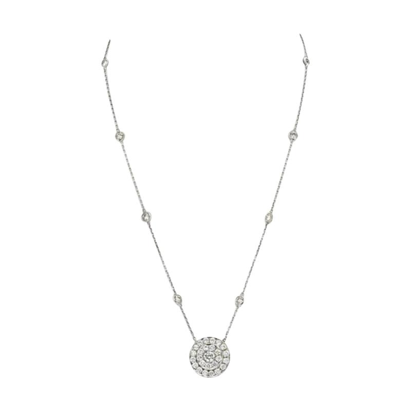 5 00CTTW DIAMOND CLUSTER ROUND PENDANT NECKLACE