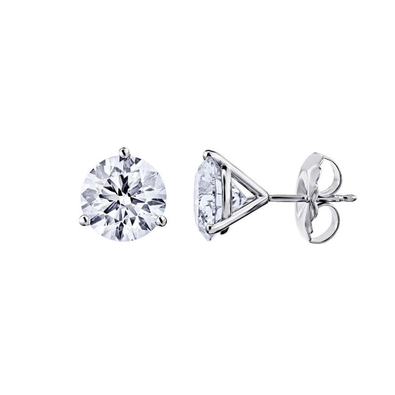 6 00 Carat Lab Grown Diamond Stud Earrings in 14k solid Gold 3 Prong