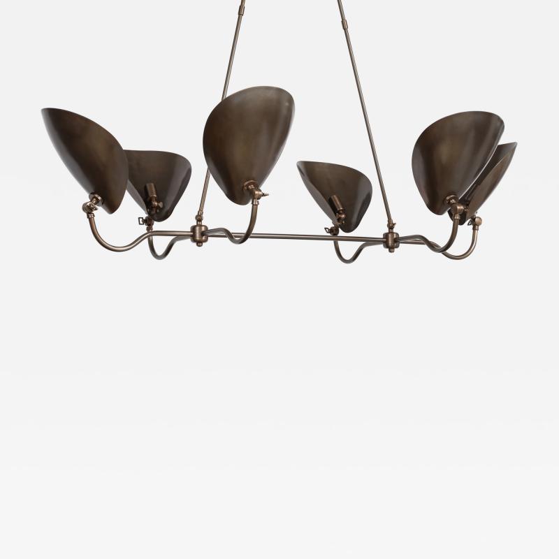 6 ARM OIL RUBBED BRONZE CHANDELIER