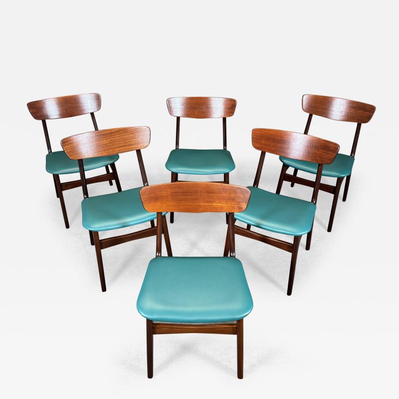 6 Vintage Danish Mid Century Modern Teak Dining Chairs by Sch nning Elgaard