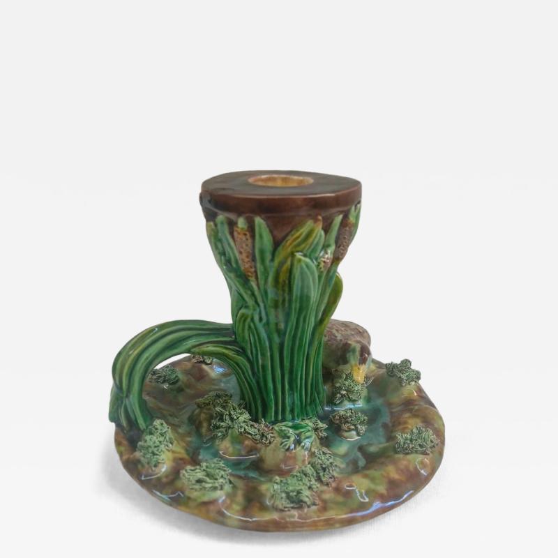 63 Palissy majolica candlestick portuguese 