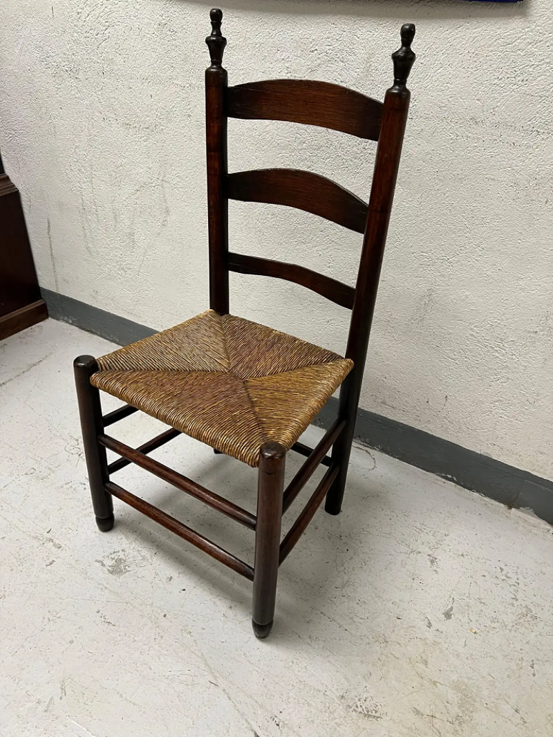 7 Ladder Back Rush Seat Dining Chairs