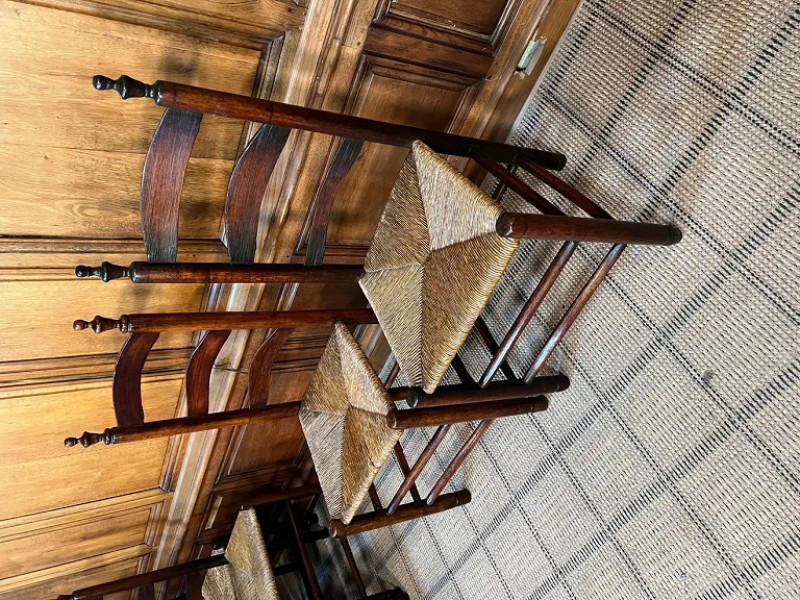 7 Ladder Back Rush Seat Dining Chairs