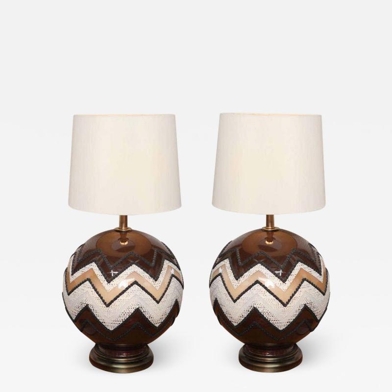 70s Glass Globe Table Lamps