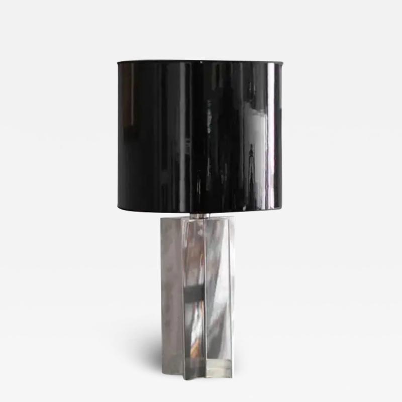 70s Lamp Made of Chromed Metal and Vinyl