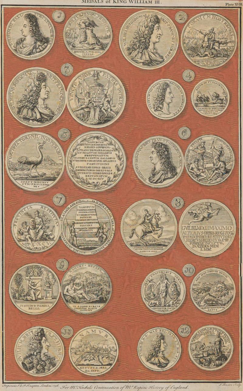 8 English Engravings of Various Medals