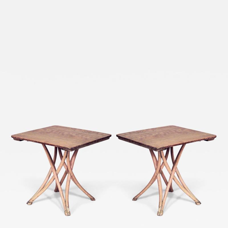 8 Various Bentwood Stripped Caf Tables