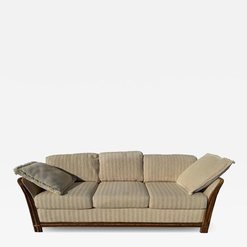83 Boho Chic 3 Seat Bamboo and Rattan Sofa