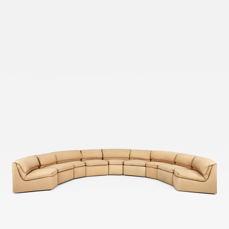 9 Piece Modular Half Circle Sofa 1970