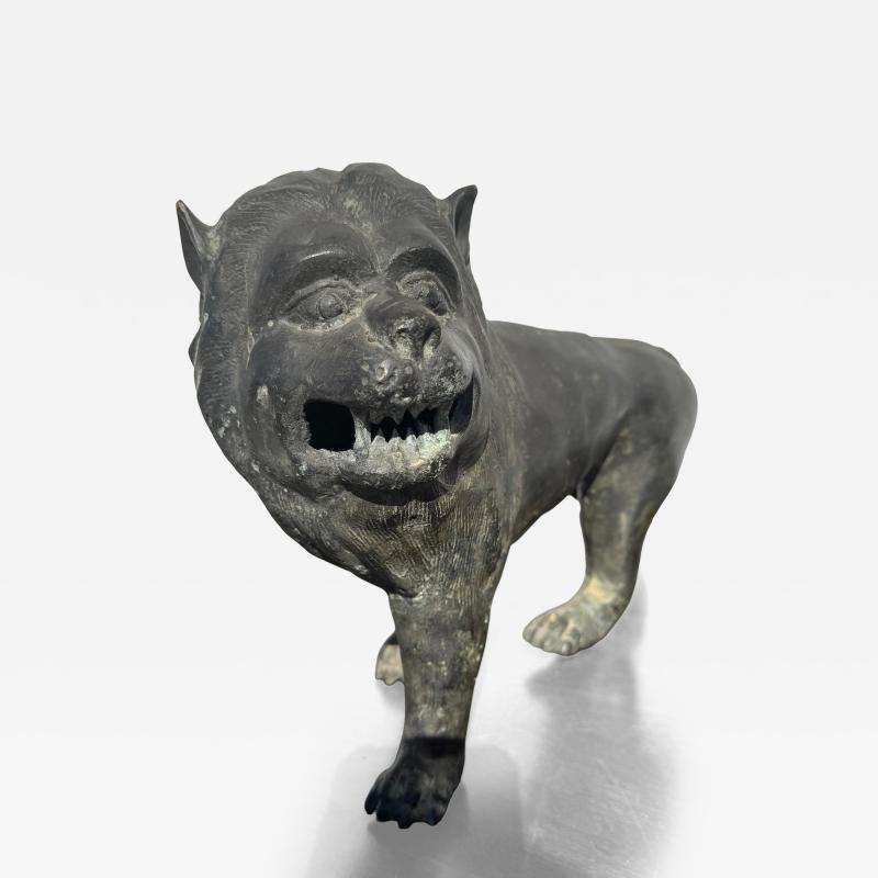 9 tall Bronze Foo Dog w patina