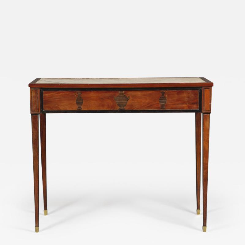 9237 AN UNUSUAL PAIR OF MAHOGANY SIDE TABLES