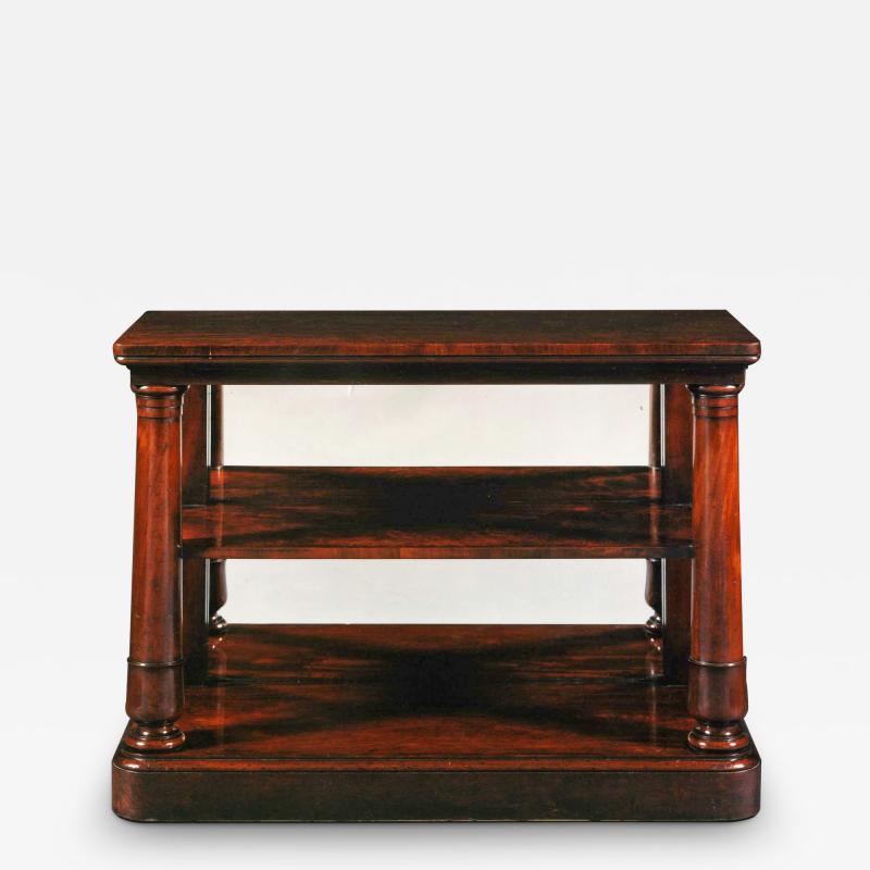 9343 AN INTERESTING PAIR OF MAHOGANY ETAGERES CUM SIDE TABLES