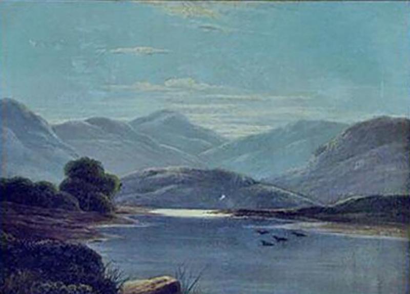 A 19th Century American Lake Landscape in Oil