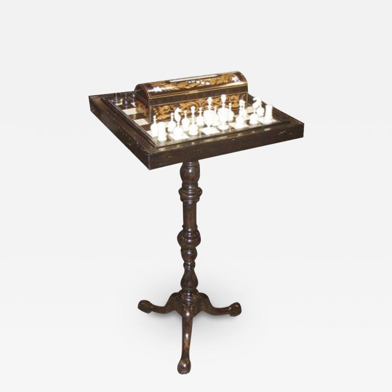 A 19th Century Bone and Ebony Chess Set