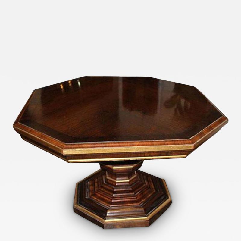 A 19th Century English Regency Rosewood and Parcel Gilt Octagonal Center Table