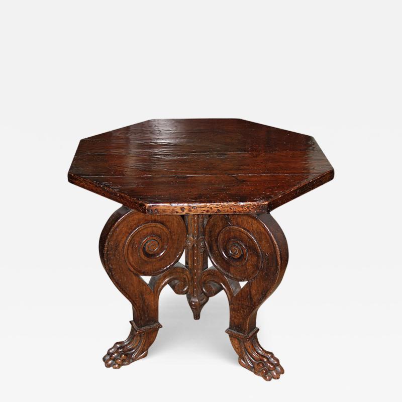 A 19th Century Tuscan Walnut Octagonal Center or Side Table