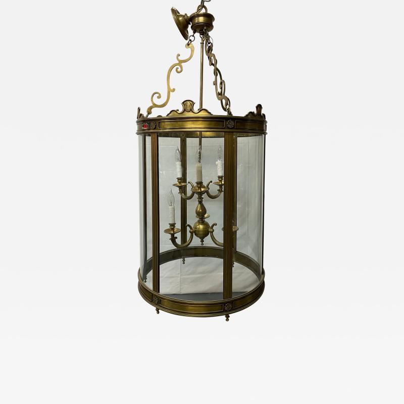 A 19th Early 20th Century Solid Bronze Gothic Lantern Six Lights Circular