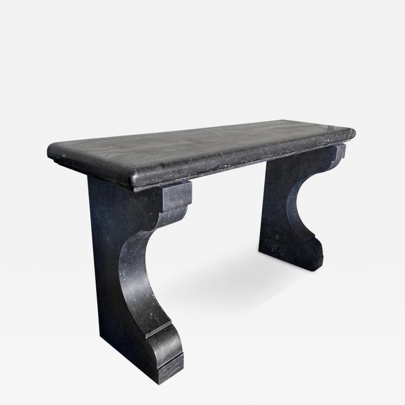 A Belgian Carved Bluestone Neoclassical Style Indoor Outdoor Wall Console Table