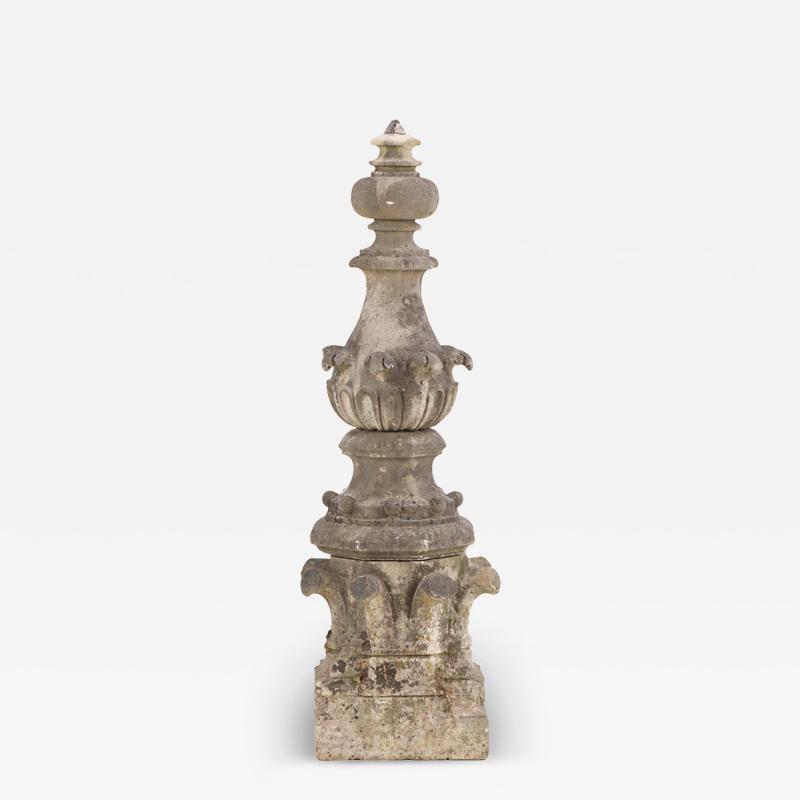 A Belgian carved stone finial C 1850 