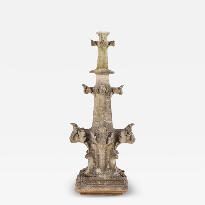 A Belgian carved stone finial C 1850 