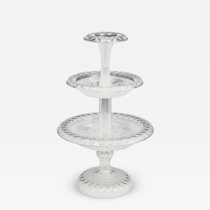 A CUT AND ENGRAVED VICTORIAN SWEET STAND