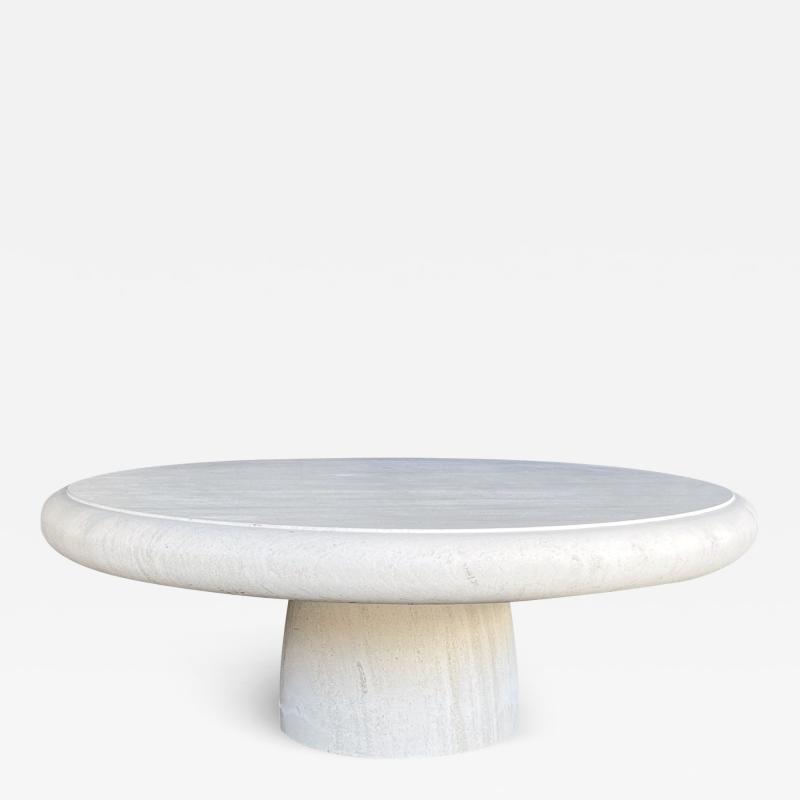 A Carved French Limestone Round Coffee Cocktail Table