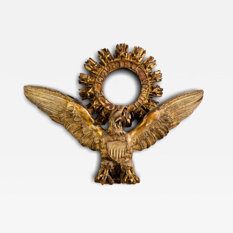 A Carved Gilded Wooden Eagle possibly Maine 19th century 