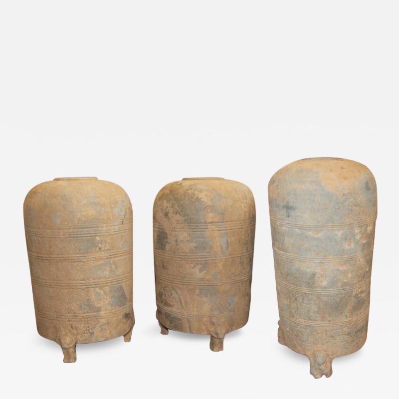 A Collection of Three Chinese Han Dynasty Earthenware Jar