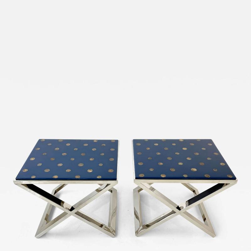 A Contempoirary pair of side tables Tops created by ABDB Designs 