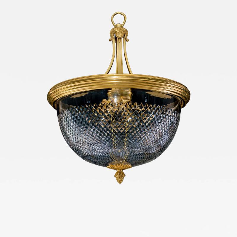 A DIAMOND CUT EDWARDIAN BOWL LIGHT