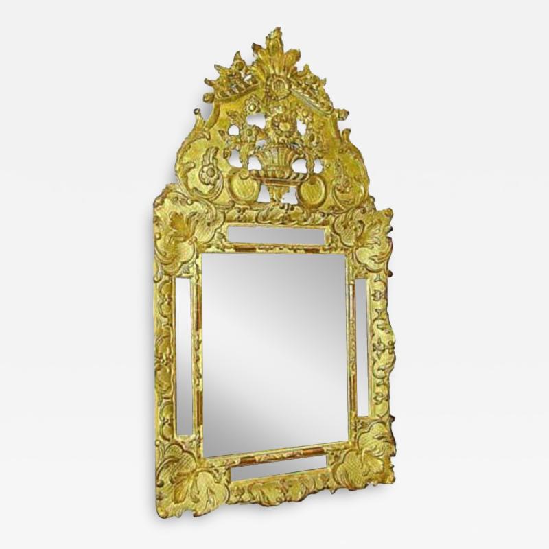 A Diminutive 18th Century French R gence Giltwood Mirror