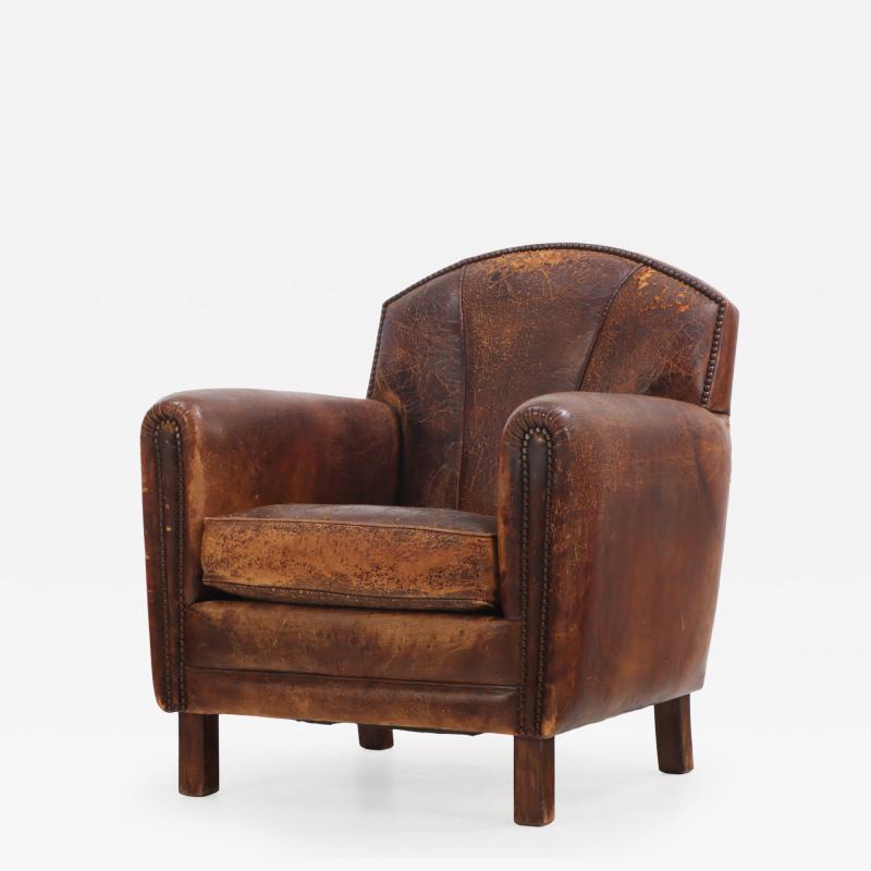 A Dutch Leather Club Chair C 1950 
