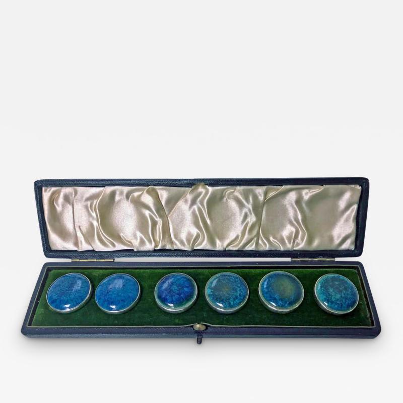 A E JONES A E Jones Set Silver Ruskin Buttons Birmingham 1903