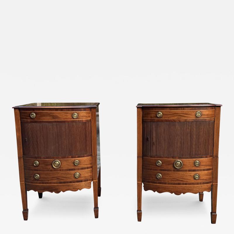 A FINE GEORGE III PERIOD MAHOGANY BEDSIDE CABINETS