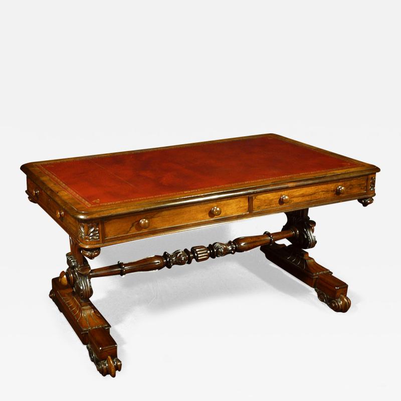 A FINE WILLIAM IV ROSEWOOD LIBRARY TABLE