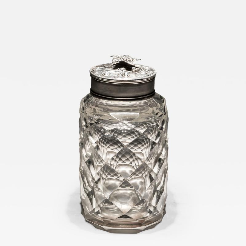 A FLAT DIAMOND CUT TEA CADDY