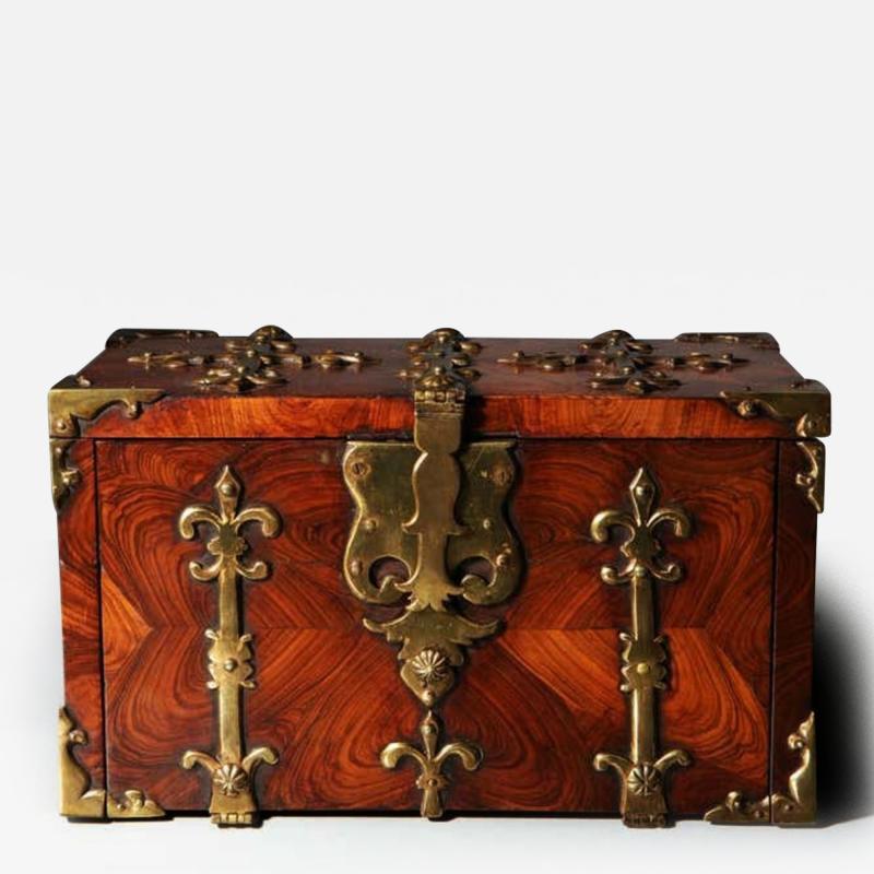 A Fine 17th C William and Mary Kingwood Strongbox or Coffre Fort Circa 1690