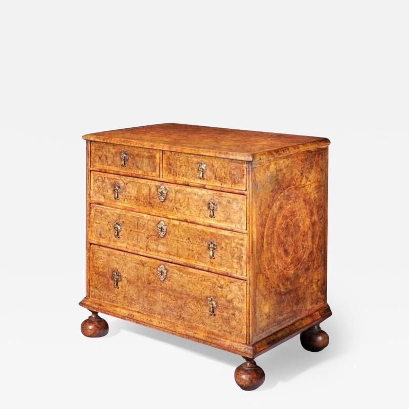 A Fine 17th Century Charles II Olive Oyster Chest Circa 1680 England