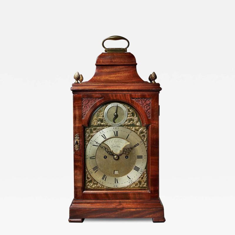 A Fine 18th Century Mahogany Eight Day Table Clock with Trip Quarter Repeat