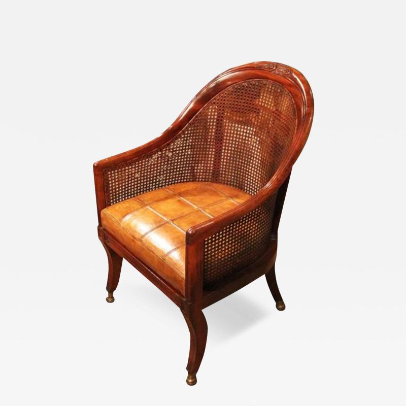 A Fine 19th Century Regency Mahogany Barrel Desk Chair