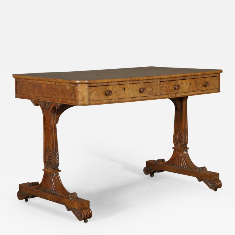 A Fine Burr Elm Regency Writing Table