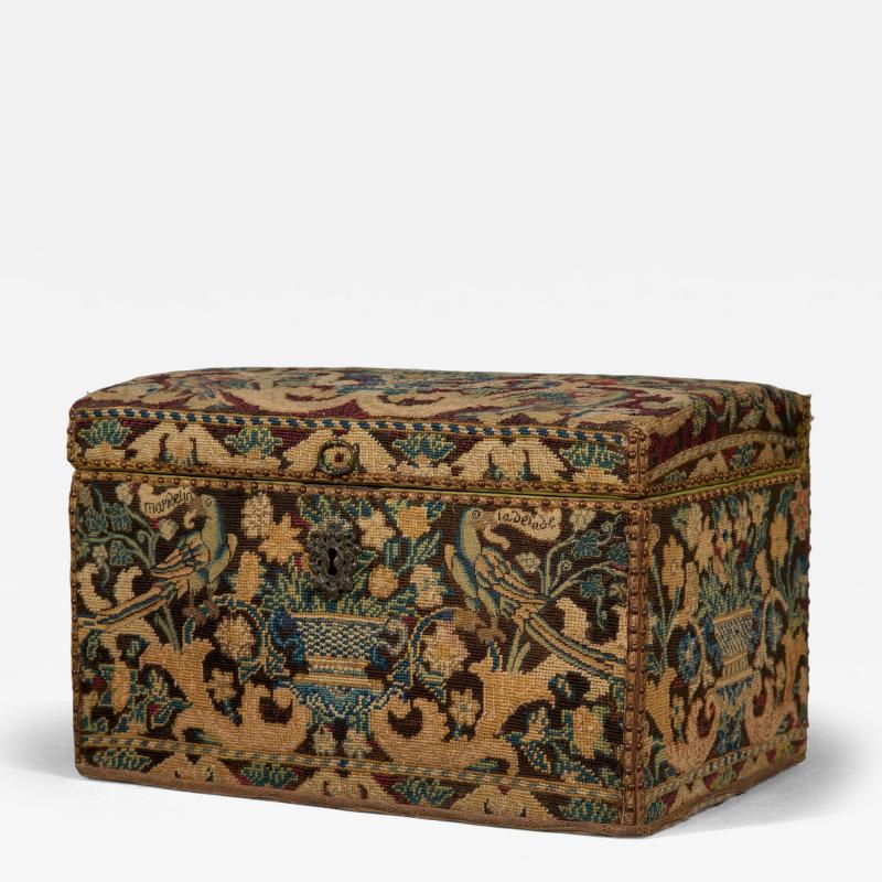 A Fine Gros and Petit Point Needlework Coffret Most Unusually
