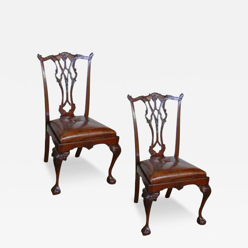 A Fine Pair of 19th Century English Chippendale Chairs